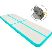 vidaXL Opblaasbare gymnastiekmat met pomp, 500x100x20 cm, PVC, groen