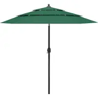 vidaXL Parasol 3-laags met aluminium paal 2,5 m groen