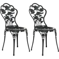 vidaXL Bistrostoelen 2 st gietaluminium zwart