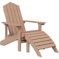 vidaXL Tuinstoel Adirondack met voetenbank HDPE bruin