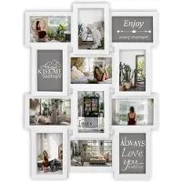 HAES deco - Kunststof galerie / multi fotolijst Salzburg wit voor 12 foto's 10x15 (formaat 44,5 x 55,5 cm) - MP108