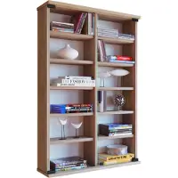 Hioshop Zuntisa wandkast CD,DVD opslag 12 planken eik decor.