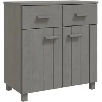vidaXL Dressoir HAMAR 79x40x80 cm massief grenenhout lichtgrijs