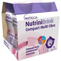 Nutrini NutriniDrink Compact Multi Fibre Aardbei 4x125 ml Drinkbare oplossing