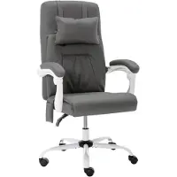 vidaXL - Kantoormassagestoel - kunstleer - grijs