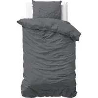 Sleeptime Dekbedovertrek Jason Anthracite Flanel-140 x 200 / 220 cm | 1-Persoons