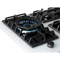 Wiggo WH-G935GR(W) - Inbouw gaskookplaat met Wok - 90cm - Wit Glas