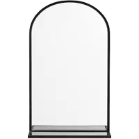 Nordal Pirol toog spiegel zwart met spiegel plankje 46x77cm