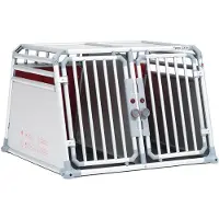 4Pets Pro 22 - Autobench - voor 2 Honden - L - Zilvergrijs - 66x96,5x93,5 cm