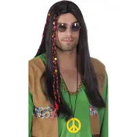 Boland Pruik hippie man (zwart)