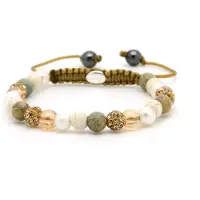 Karma Armband Spiral Clover Gold Crystal