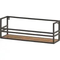 Dulaire Wandplank Hout Zwart Metaal