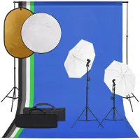 vidaXL Fotostudioset met verlichtingsset, achtergrond en reflector