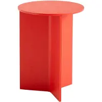 HAY Bijzettafel Slit Wood Candy Red Ø35 X H47 cm