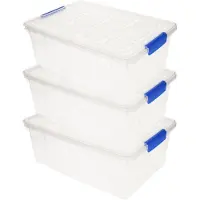 Forte Plastics 3x stuks opslag/opberg boxen/bakken transparant met deksel 37 x 26 x 14 cm met inhoud 9 liter - Opbergbox