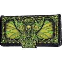 Nemesis Now Dames portemonnee met Doodskoop Nachtvlinder Absinthe La Fee Verte Groen