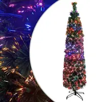 vidaXL Kunstkerstboom met standaard smal 180 cm glasvezel
