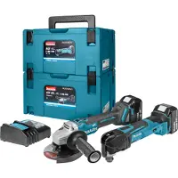 Makita DLX2154TJ1 | LXT accu combiset 18V in 2x Mbox met DGA504 en DTM51 (2x 5.0Ah accu + lader) - DLX2154TJ1