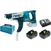 Makita DFR550RTJ 18V Li-Ion Accu Schroefautomaat / Bandschroefmachine Set (2x 5.0Ah Accu) In Mbox - 25-55mm