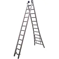Little Jumbo Opsteekladder PRO 2x16 met toprollen 4,25/7,50m - 1250300216