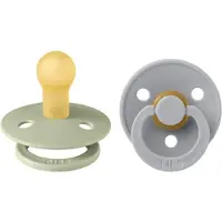 BIBS Colour Fopspenen - Maat 1 - 2-pack - Rond - Sage/Cloud - - 0-6 mnd - Fopspenen