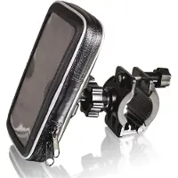 Fontastic HAUNFHSET-7 Telefoonhouder fiets + beschermende tas - Spatwaterdichte 360 graden rotatie - Zwart