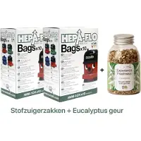 Numatic - 2x Stofzuigerzakken + 1x Geurkorrels (eucalyptus geur) - Hepa flo bags - Voor Henry/Hetty - NVM 1CH X10 - COMBIDEAL