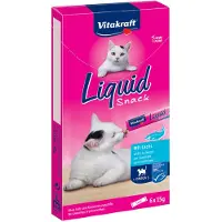 Vitakraft Liquid Snacks met zalm kattensnack (6 x 15g) 3 verpakkingen