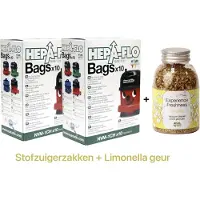 Numatic - 2x Stofzuigerzakken + 1x Geurkorrels (limonella geur) - Hepa flo bags - Voor Henry/Hetty - NVM 1CH X10 - COMBIDEAL