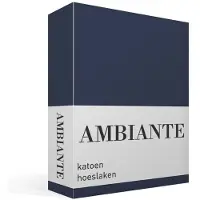 Ambiante Katoen - Hoeslaken - 200x210/220 - Donker Blauw