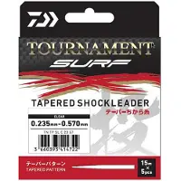 Daiwa Tournament Surf Taps Toelopende Onderlijn 5x15 M Transparant 0.230-0.620 mm