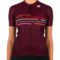 Sportful Fietsshirt Sportful Women Vélodrome Short Sleeve Jersey Red Wine-XL