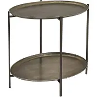 Clayre & Eef Bijzettafel 65x45x61 cm Bruin Ijzer Bruin