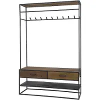 Dimehouse Kapstok industrieel Charlie hout metaal 9 haken
