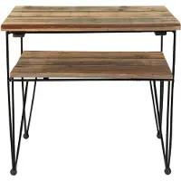 Clayre & Eef Bijzettafel 38x26x36 cm Bruin Hout Bruin
