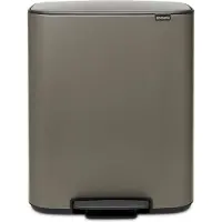 Brabantia Bo Pedal Bin 2 x 30 Liter Platinum
