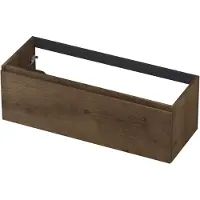 Ink Onderkast 120x45cm - Greeploos - 1 Lade - Fineer Chocolate - Badkamermeubels, Wastafelonderkasten - 8718835088095