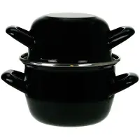 Cosy & Trendy Mosselpan - Emaille - Inductie geschikt - Zwart - ø 18 cm / 2.8 liter - geëmailleerde anti-aanbaklaag