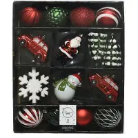 Décoris mix box kunststof kerstdecoratie assortiment 8cm