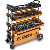 Beta C27S - Oranje Inklapbare Mobiele gereedschapswagen | 2 laden - 027000201