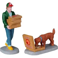Lemax Harvest Crossing Kerstdorpminiatuur Top Pizza Delivery (pizza Bezorging) 3,4 X 7,8 X 7,2 Cm 2-delig