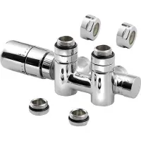 Sapho Twin Combi Thermostaatkranenset voor middenaansluiting, links, chroom