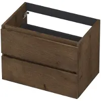 Ink Onderkast 70x45cm - Greeploos - 2 Lades - Fineer Chocolate - Badkamermeubels, Wastafelonderkasten - 8718835088491