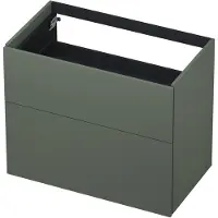 Ink Onderkast 80x45cm - Push To Open - 2 Lades - Mat Beton Groen - Badkamermeubels, Wastafelonderkasten - 8718835094027