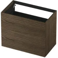 Ink Onderkast 80x45cm - Push To Open - 2 Lades - Horizontaal Gefreesd - Massief Eiken Charcoal - Badkamermeubels, Wastafelonderkasten - 8718835133870