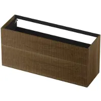 Ink Onderkast 140x45cm - Push To Open - 2 Lades - Verticaal Gefreesd - Massief Eiken Ash Grey - Badkamermeubels, Wastafelonderkasten - 8718835134211