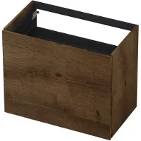 Ink Onderkast 80x45cm - Push To Open - 2 Lades - Fineer Chocolate - Badkamermeubels, Wastafelonderkasten - 8718835104719
