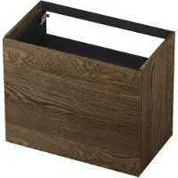 Ink Onderkast 80x45cm - Push To Open - 2 Lades - Massief Eiken Charcoal - Badkamermeubels, Wastafelonderkasten - 8718835094010