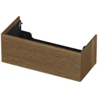 Ink Onderkast 100x45cm - Push To Open - 1 Lade - Massief Eiken Aqua - Badkamermeubels, Wastafelonderkasten - 8718835134402