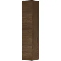 Ink Hoge Kast Hoge Kast 1 Deur Greeploos Horizontaal Gefreesd Massief Eiken - Massief Eiken Chocolate - 360x370x1690 Mm (bxdxh) - Badkamermeubels,